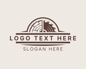 Saw Blade Log Woodwork Logo