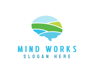 Brain Field Landscape logo design