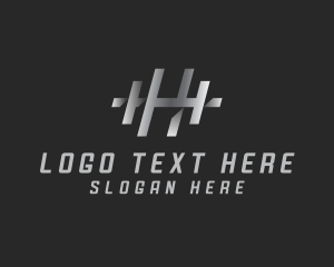 Silver - Fitness Gym Letter H logo design