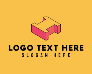 3D Pixel Letter I Logo