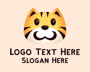 Adorable - 3D Tiger Cartoon Kitten logo design