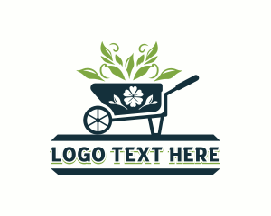 Wheelbarrow Landscaping Garden Logo