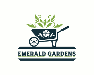 Wheelbarrow Landscaping Garden logo design