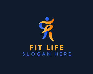 Fitness Fluid Human  logo design