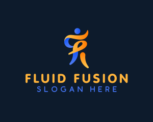 Fitness Fluid Human  logo design