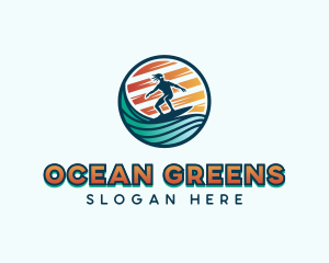 Surfer Ocean Club logo design