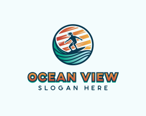 Surfer Ocean Club logo design