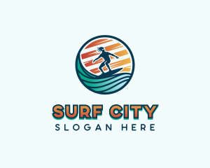 Surfer Ocean Club logo design