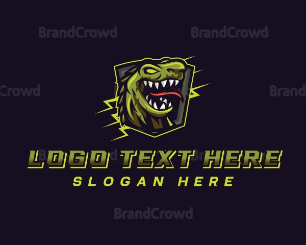 Dinosaur Lizard Shield Logo