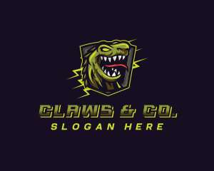 Dinosaur Lizard Shield logo design