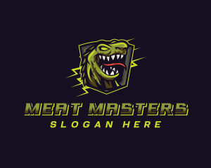 Dinosaur Lizard Shield logo design