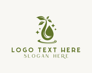 Liquid - Organic Leaf Oil Droplet logo design
