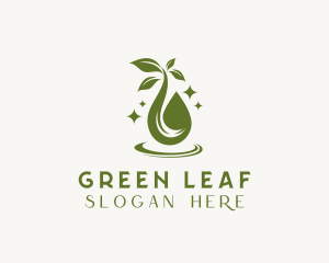 Organic Leaf Oil Droplet logo design