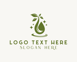 Organic Leaf Oil Droplet Logo