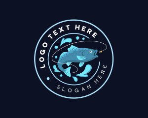 Trout Fish - Ocean Fishing Bait logo design