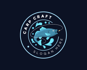 Ocean Fishing Bait  logo design