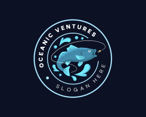 Ocean Fishing Bait  logo design