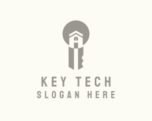 Gray Home Key logo design