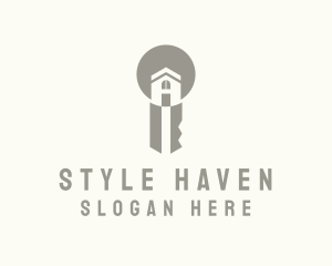 Hostel - Gray Home Key logo design