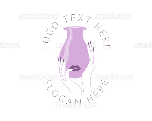 Woman Face Vase Logo