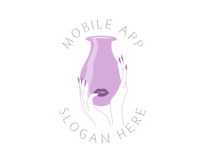 Nail - Woman Face Vase logo design