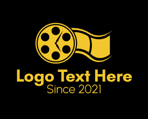 Movie - Clock Cinema Reel logo design