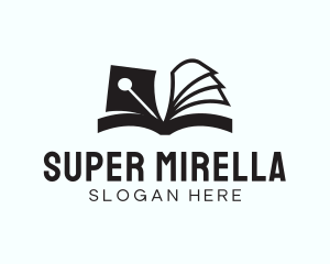 Writer - Quill Pen Book logo design