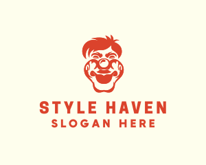 Man - Clown Man Head logo design