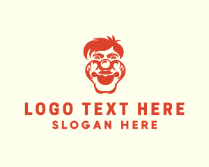 Smirk - Clown Man Head logo design