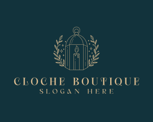 Cloche - Candle Cloche Wreath logo design