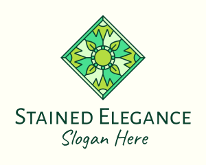 Green Organic Stained Glass logo design