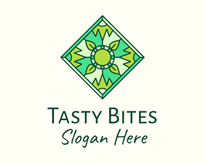 Tile - Green Organic Stained Glass logo design