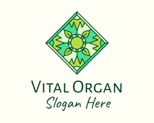 Green Organic Stained Glass logo design