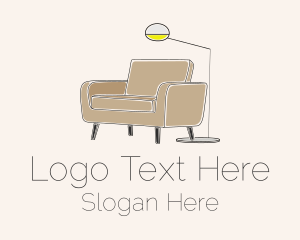 Brown Couch Furniture Logo