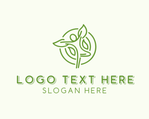 Meditation - Leaf Yoga Meditation logo design