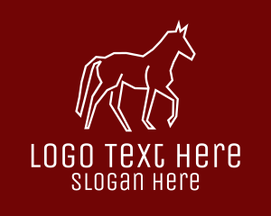 Trojan - White Wild Horse logo design