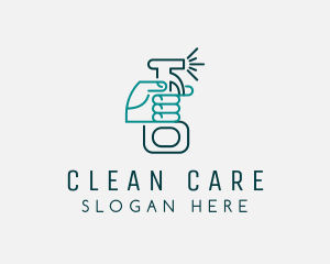 Cleaning Hand Spray Bottle logo design