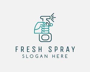 Cleaning Hand Spray Bottle logo design