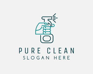 Cleaning Hand Spray Bottle logo design