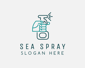 Cleaning Hand Spray Bottle logo design