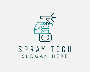 Cleaning Hand Spray Bottle logo design