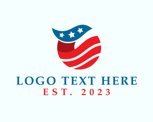 National - United States Flag Waves logo design