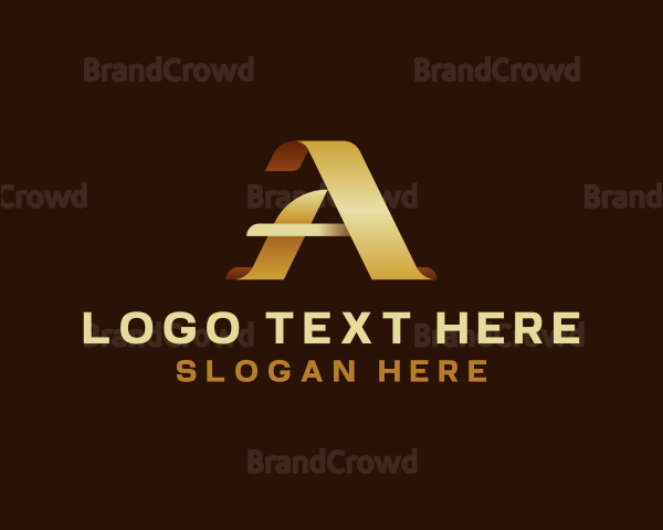 Luxury Ribbon Scroll Letter A Logo