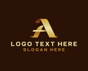 Letter A - Luxury Ribbon Scroll Letter A logo design