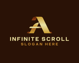 Scroll - Luxury Ribbon Scroll Letter A logo design