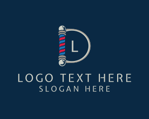 Pretty - Barber Pole Grooming logo design