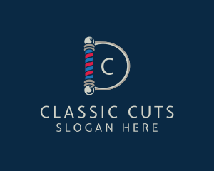 Barber Pole Grooming logo design