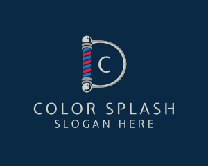 Barber Pole Grooming logo design