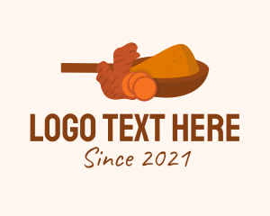 Turmeric - Ginger Powder Spice logo design