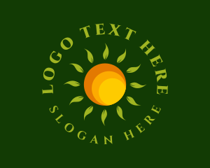 Green Sun - Sun Leaves Eco Farm logo design